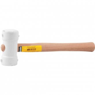 Martelo de borracha 40 mm, cabo em madeira, para azulejista, branco, VONDER