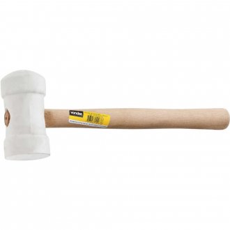 Martelo de borracha 60 mm, cabo em madeira, para azulejista, branco, VONDER