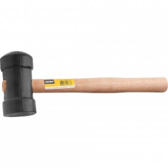 Martelo de borracha 60 mm, cabo em madeira, preto, VONDER
