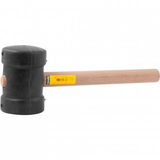 Martelo de borracha 80 mm, cabo em madeira, preto, VONDER