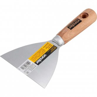 Esp�tula de a�o, 12 cm, com cabo de madeira, VONDER