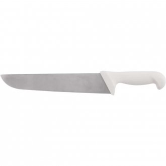 Faca para carne, 25 cm, refile a�reo reta larga inox, cabo branco,  BKW203-10 STARRETT