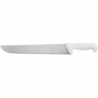Faca para carne, 30 cm, refile a�reo reta larga inox, cabo branco,  BKW203-12 STARRETT