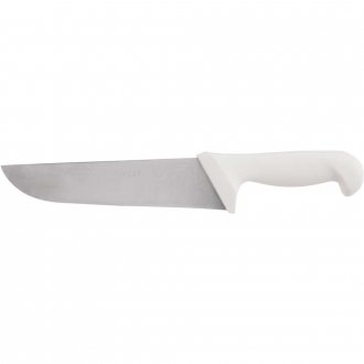Faca para carne, 20 cm, refile a�reo reta larga inox, cabo branco,  BKW203-8 STARRETT