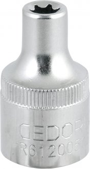 Soquete hexalobular f�mea, com encaixe 1/2