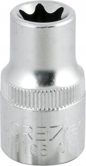Soquete hexalobular f�mea, com encaixe 1/2