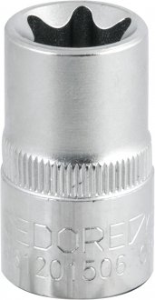 Soquete hexalobular f�mea, com encaixe 1/2