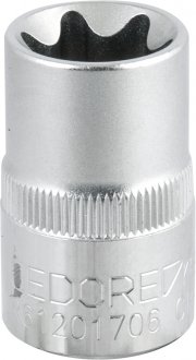 Soquete hexalobular f�mea, com encaixe 1/2