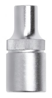 Soquete hexalobular f�mea, com encaixe 1/4
