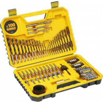 Jogo de bits, brocas, soquetes e acess�rios com 100 pe�as para parafusadeira e furadeira, DT71563-QZ, DEWALT