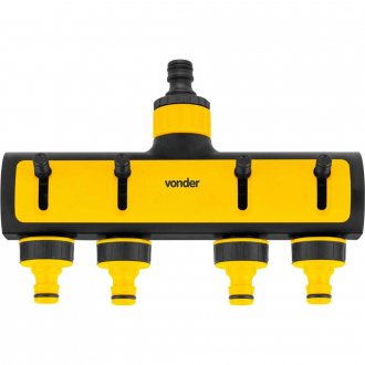 Adaptador m�ltiplo para mangueira com 4 sa�das e regulador de fluxo individual AMV 040, VONDER