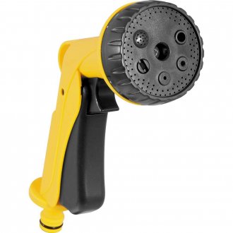 Esguicho pl�stico para jardim, 6 fun��es, com acess�rios, engate 1/2