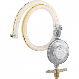 Regulador de g�s blindado, vaz�o de 1 kg/h, com mangueira de 80 cm, sem man�metro, 504/01, ALIAN�A