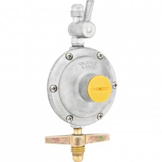 Regulador de g�s parafusado com vaz�o de 2 kg/h, sem man�metro, sem mangueira, 506/09BT, ALIAN�A