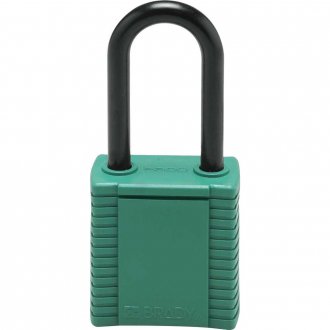 Cadeado com haste e corpo em pl�stico, Express, haste 38 mm, verde, 78675 BRADY