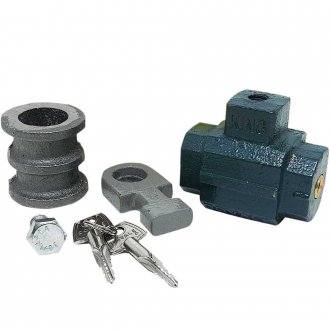 Cadeado de solo para porta de a�o de enrolar, verde, com 2 chaves tetra, King 3, DOVALE