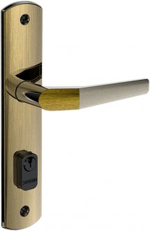 Fechadura para porta externa Pop Line Reta, Antique Brass ESP26, SOPRANO