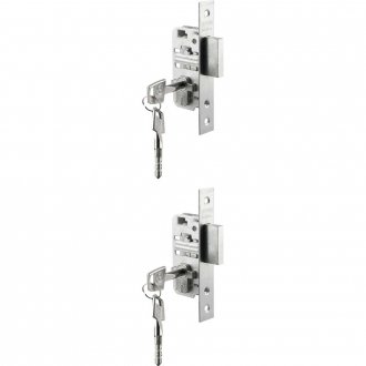 Fechadura auxiliar externa, duo tetra, inox polido SOPRANO