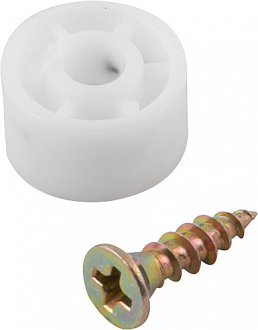 Suporte para prateleira redondo, branco, com parafuso 4,0 mm x 16 mm, VONDER
