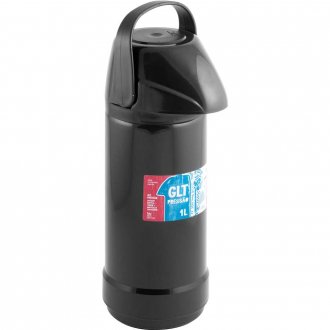 Garrafa t�rmica GLT press�o, 1 litro, preta, INVICTA