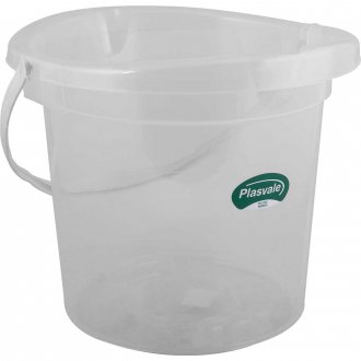 Balde pl�stico, graduado, 8 litros, transparente, PLASVALE