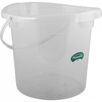 Balde pl�stico, graduado, 11 litros, transparente, PLASVALE