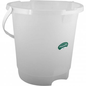 Balde pl�stico, graduado, 16 litros, transparente, PLASVALE