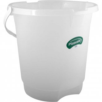 Balde pl�stico, graduado, 20 litros, transparente, PLASVALE
