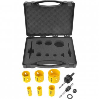 Jogo de serras copo bimetal, em a�o r�pido, com 9 pe�as, SCV 200, VONDER
