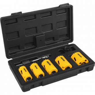 Jogo de serras copo bimetal, em a�o r�pido, com 7 pe�as, SCV 400, VONDER