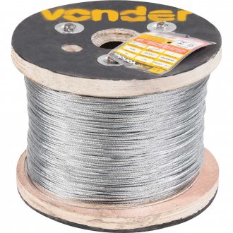 Cabo de a�o galvanizado, alma de a�o, 1,50 mm, 6 x 7, VONDER
