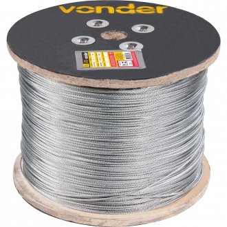 Cabo de a�o galvanizado, alma de fibra, 3,18 mm - 1/8