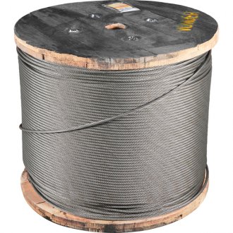 Cabo de a�o para elevadores, alma de fibra, polido, 7,94 mm - 5/16