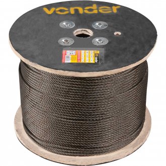 Cabo de a�o polido, alma de a�o cabo independente, 7,94 mm - 5/16, 6 x 36WS, VONDER