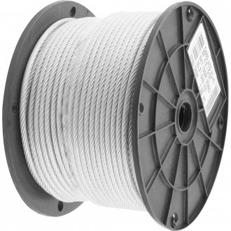 Cabo de a�o plastificado transparente, alma de fibra, 3,97 mm - 5/32