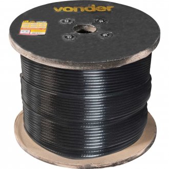 Cabo de a�o plastificado preto, alma de fibra, 3,18 mm - 1/8