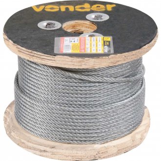 Cabo de a�o galvanizado, alma de fibra, 9,53 mm - 3/8