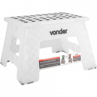 Banqueta pl�stica dobr�vel, transparente, altura 220 mm, VONDER