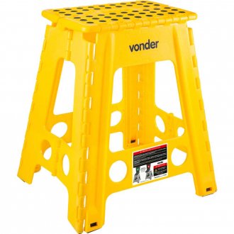 Banqueta pl�stica dobr�vel, amarela, altura 450 mm, VONDER