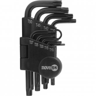 Jogo de chaves hexalobular, T10 a T50, com 9 pe�as, NOVE54