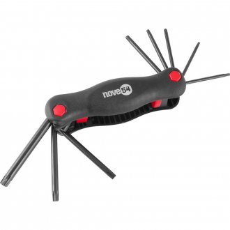 Jogo de chaves hexalobular, T9 a T40, com suporte pl�stico, 8 pe�as, NOVE54