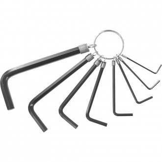 Jogo de chaves hexagonais (allen) curta, c/ argola, 1,5 mm a 8,0 mm, 8 pe�as, VONDER
