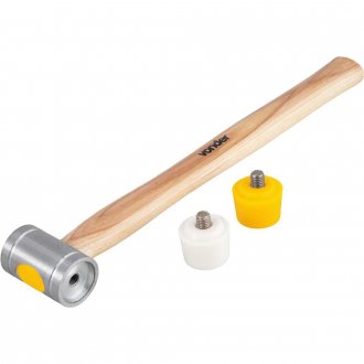 Martelo 28 mm, borda intercambi�vel, nylon/poliuretano, cabo em madeira, VONDER