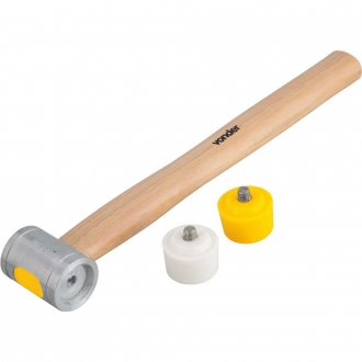 Martelo 35 mm, borda intercambi�vel, nylon/poliuretano, cabo em madeira, VONDER
