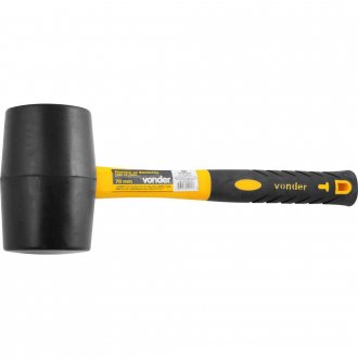 Martelo de borracha 70 mm, cabo em fibra, preto, VONDER