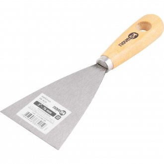 Esp�tula de a�o, 76 mm, com cabo de madeira, NOVE54