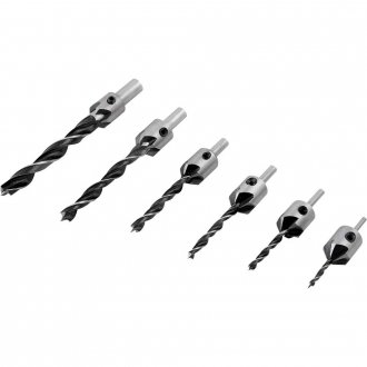 Jogo de brocas 3 pontas com escareador, 3 mm a 10 mm, jogo com 7 pe�as, VONDER