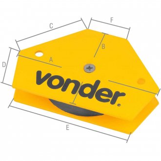 Esquadro magn�tico hexagonal 10 kgf para soldador, VONDER