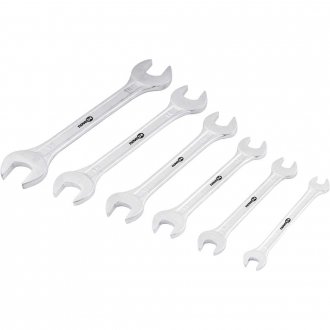 Jogo de chaves fixas, c/ suporte pl�stico, 6 mm a 17 mm, a�o carbono, 6 p�s, NOVE54