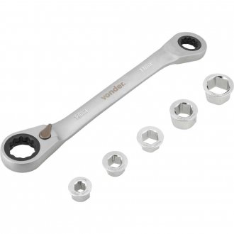 Jogo de chaves estrela com catraca, 8 mm a 19 mm, e soquete intercambi�vel,  VONDER